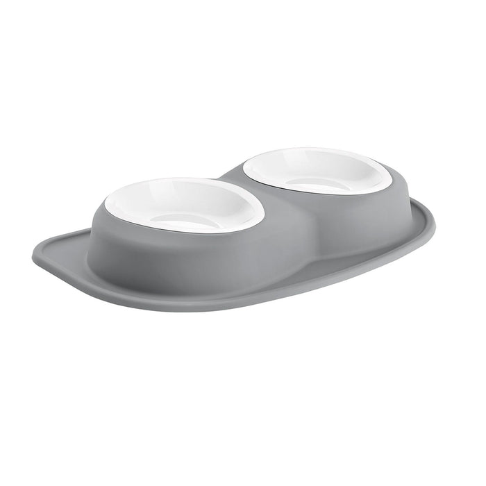WeatherTech Double Low Pet Feeding System, Plastic Bowls - WTD3E - Dark Grey - 96 oz - 19