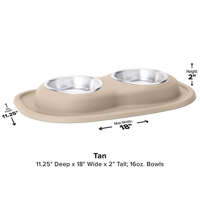 WeatherTech Double Low Pet Feeding System, Stainless Steel - Jeffers - Animal & Pet Supplies > Pet Bowls, Feeders & Waterers