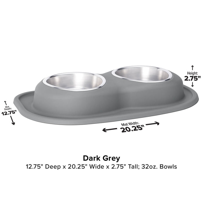 WeatherTech Double Low Pet Feeding System, Stainless Steel - Jeffers - Animal & Pet Supplies > Pet Bowls, Feeders & Waterers