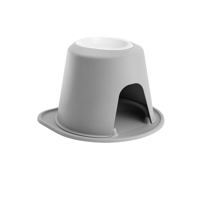 WeatherTech Single High Pet Feeding System, Plastic Bowl - WTD41 - Light Grey - 12" High, 64 oz - 24
