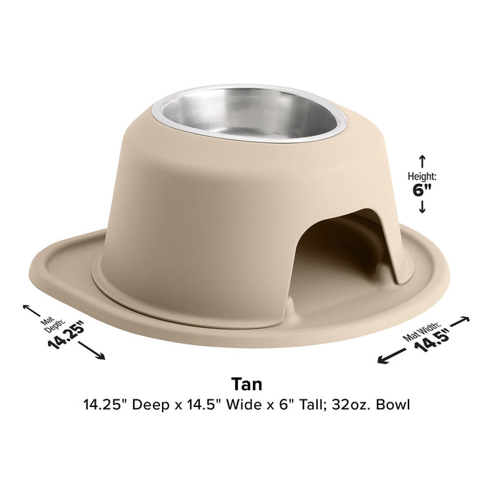 WeatherTech Single High Pet Feeding System, Stainless Steel - WTD4P - Dark Grey - 3" High, 8 oz - 20