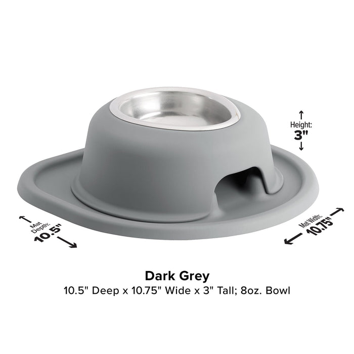 WeatherTech Single High Pet Feeding System, Stainless Steel - WTD4P - Dark Grey - 3" High, 8 oz - 19