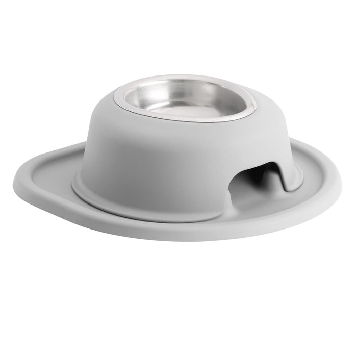 WeatherTech Single High Pet Feeding System, Stainless Steel - WTD4Q - Light Grey - 3" High, 8 oz - 31