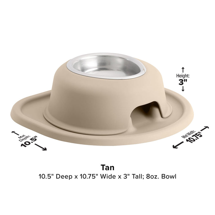 WeatherTech Single High Pet Feeding System, Stainless Steel - WTD4Q - Light Grey - 3" High, 8 oz - 32