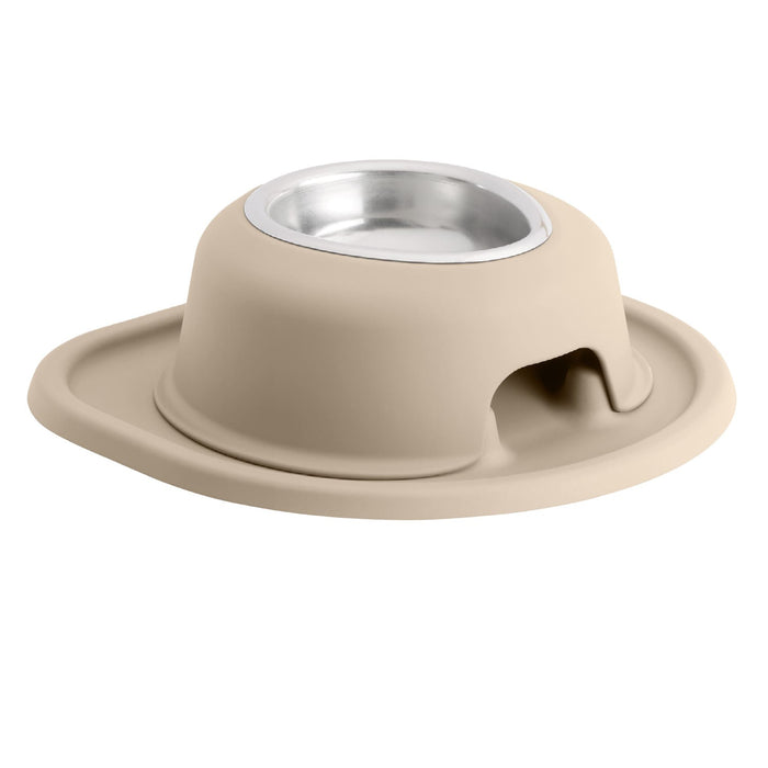 WeatherTech Single High Pet Feeding System, Stainless Steel - WTD4R - Tan - 3" High, 8 oz - 33