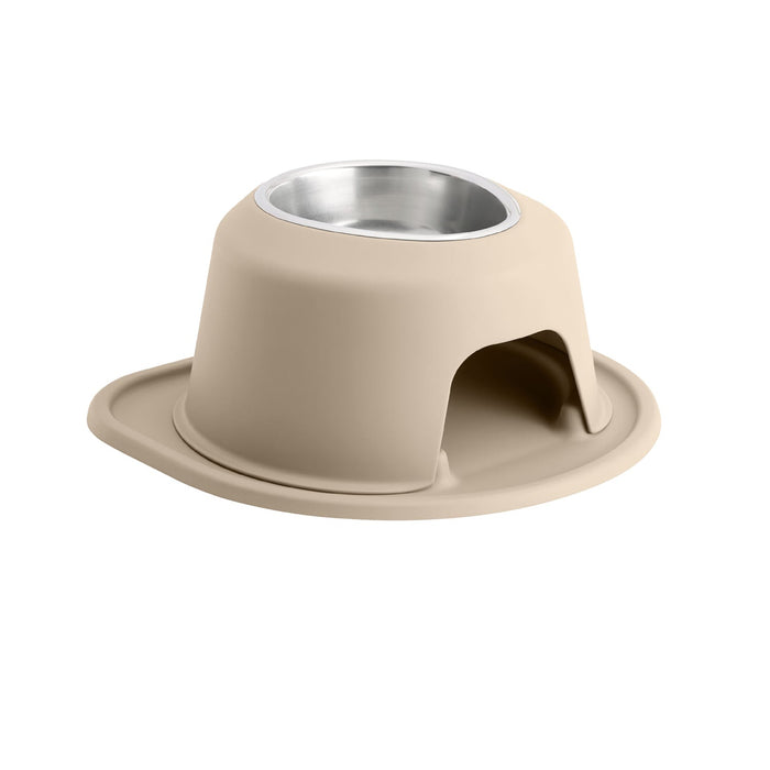 WeatherTech Single High Pet Feeding System, Stainless Steel - WTD4X - Tan - 6" High, 32 oz - 21