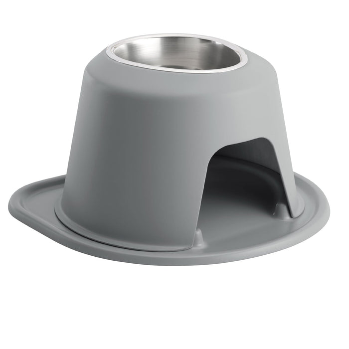 WeatherTech Single High Pet Feeding System, Stainless Steel - WTD4Y - Dark Grey - 8" High, 32 oz - 22