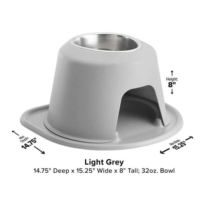 WeatherTech Single High Pet Feeding System, Stainless Steel - WTD4Y - Dark Grey - 8" High, 32 oz - 24