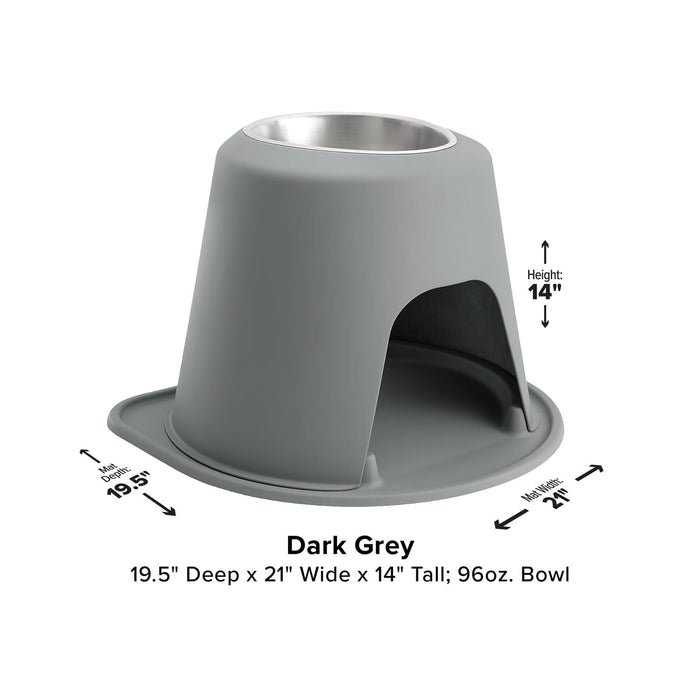 WeatherTech Single High Pet Feeding System, Stainless Steel - WTD57 - Tan - 12" High, 64 oz - 28