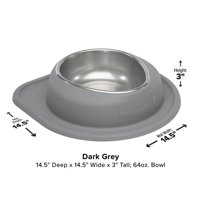 WeatherTech Single Low Pet Feeding System, Stainless Steel - WTD5F - Dark Grey - 16 oz - 31