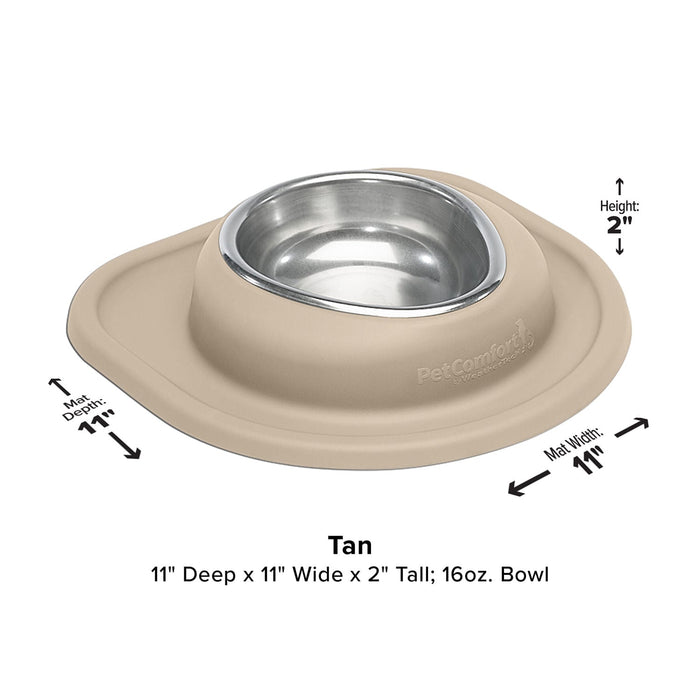 WeatherTech Single Low Pet Feeding System, Stainless Steel - WTD5G - Light Grey - 16 oz - 23