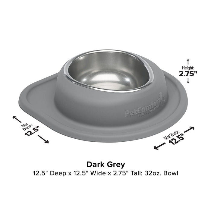 WeatherTech Single Low Pet Feeding System, Stainless Steel - WTD5H - Tan - 16 oz - 25