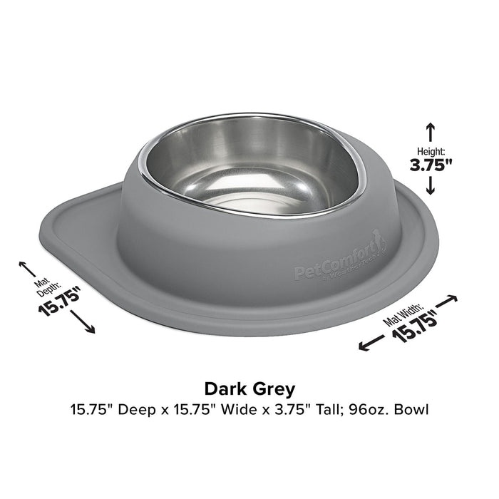 WeatherTech Single Low Pet Feeding System, Stainless Steel - WTD5N - Light Grey - 64 oz - 17