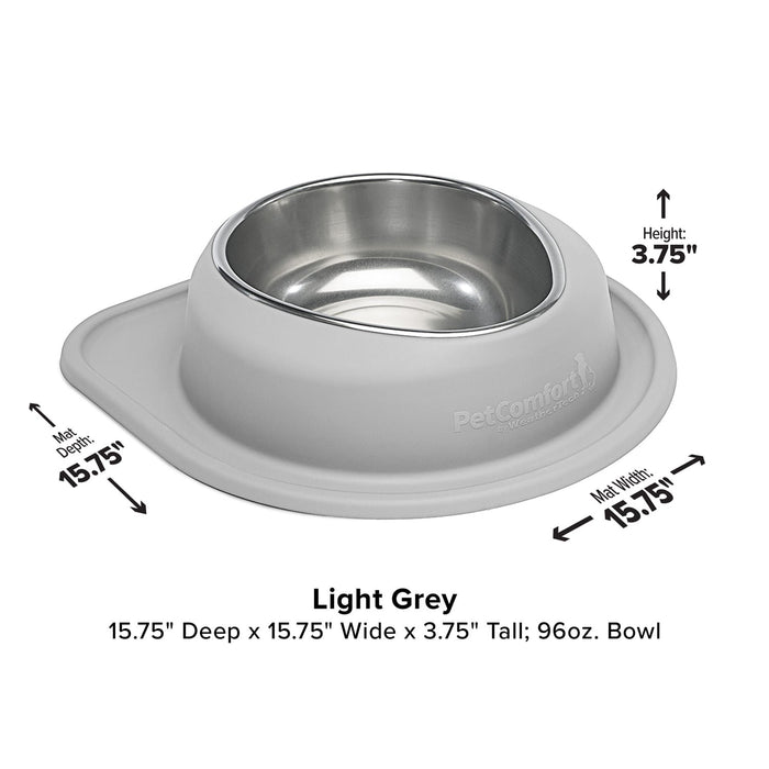 WeatherTech Single Low Pet Feeding System, Stainless Steel - WTD5Q - Dark Grey - 96 oz - 19