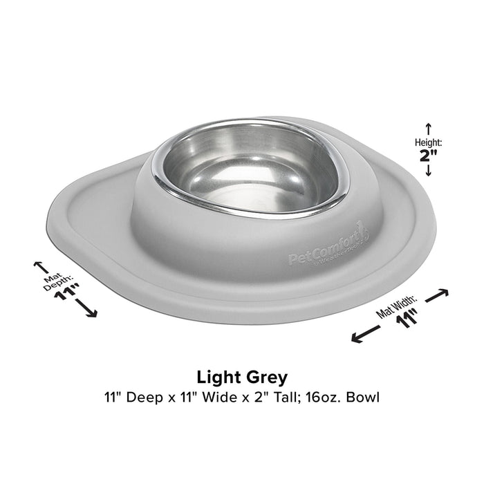 WeatherTech Single Low Pet Feeding System, Stainless Steel - WTD5R - Light Grey - 96 oz - 21
