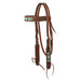 Weaver Beaded Leather Browband Headstall for Horses - WLC7T - Chestnut Brown - 1