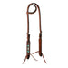 Weaver Beaded Leather Sliding Ear Headstall for Horses - WLC7U - Chestnut Brown - 1