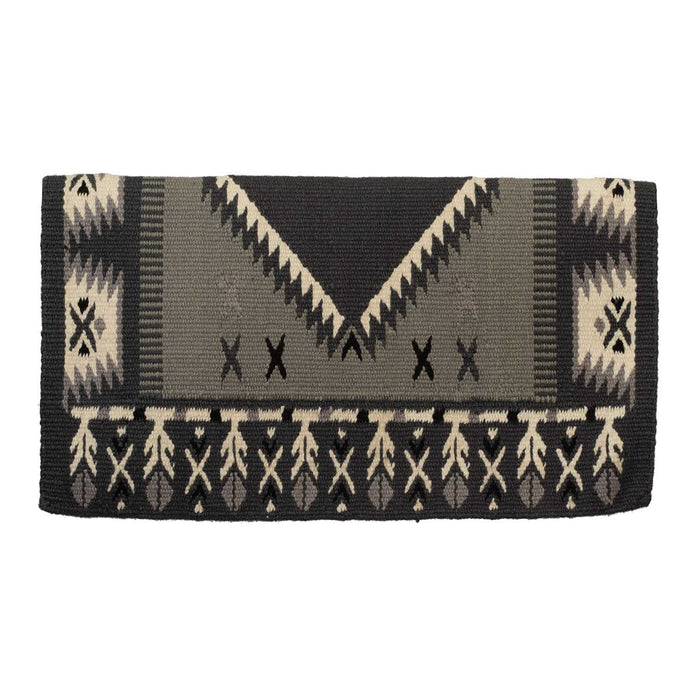 Weaver New Zealand Wool Show Saddle Blanket for Horses, 4.5 lbs - WLCQW - Charcoal, Silver & Cream - 4.5 lb - 34" x 38" - 1