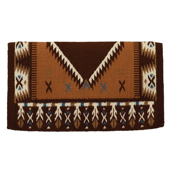 Weaver New Zealand Wool Show Saddle Blanket for Horses, 4.5 lbs - WLCQZ - Chestnut, Buckskin & Cream - 4.5 lb - 34" x 38" - 4