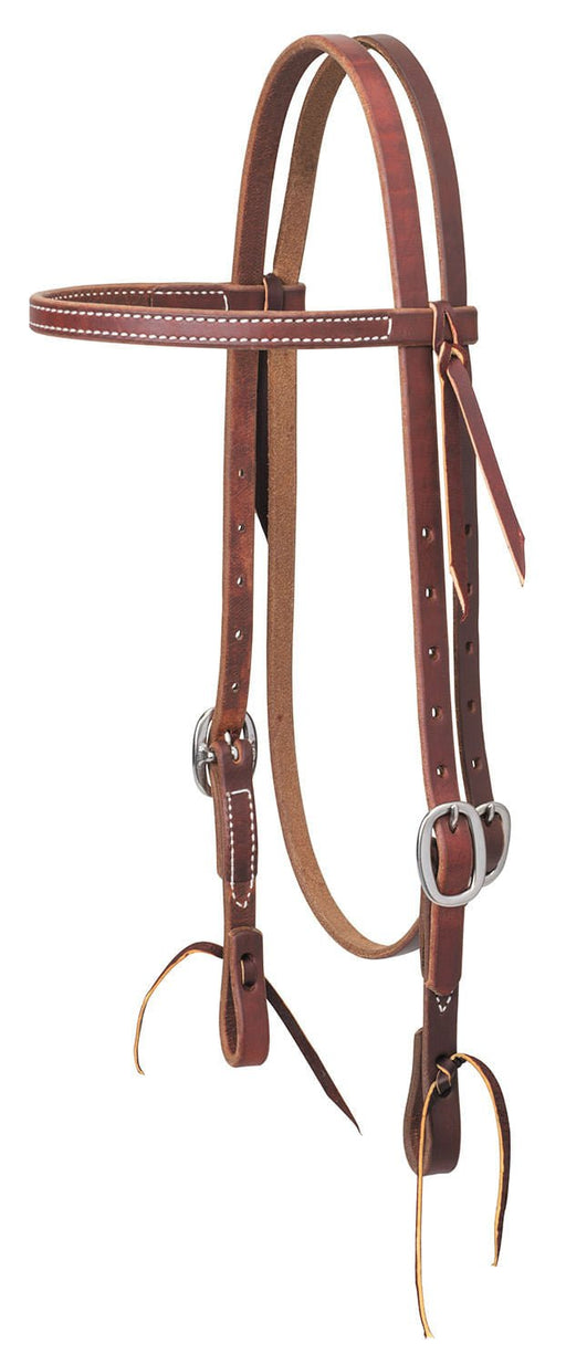 Weaver Oiled Harness Leather Browband Horse Headstall, Full - Jeffers - Horse Supplies > Horse Tack > Bridles & Headstalls