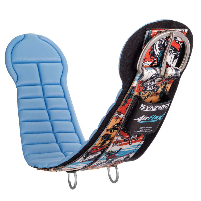 Weaver Patterned Airflec Roper Smart Cinch - WLC95 - 28" - Bucking Bronc - 3