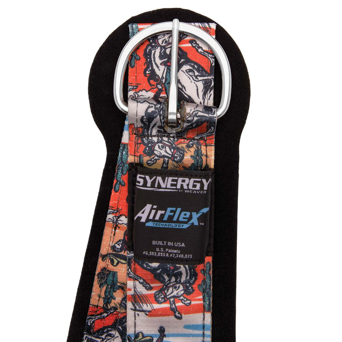 Weaver Patterned Airflec Roper Smart Cinch - WLC95 - 28" - Bucking Bronc - 4