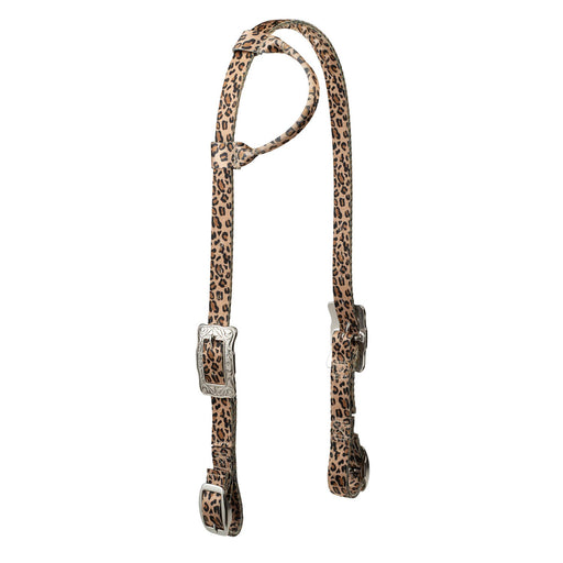 Weaver Patterned Nylon Sliding Ear Headstall for Horses - WLC7X - Leopard - 1
