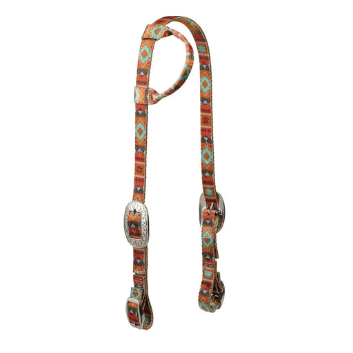 Weaver Patterned Nylon Sliding Ear Headstall for Horses - WLC7Y - Lost Creek - 2