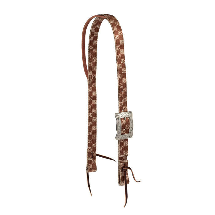 Weaver Patterned Nylon Split Ear Headstall for Horses - WLC87 - Checkerboard - 4