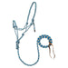 Weaver Poly Rope Horse Halter with Lead - WLC7D - Turquoise & Beige - 5/16" - 3
