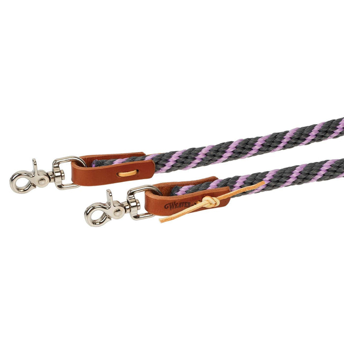 Weaver Poly Roper Rein for Horses - WLC8C - Gray & Purple - 5/8" x 8' - 6