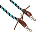 Weaver Polyester Braided Split Reins for Horses - WLC8N - Mint & Black - 1/2" x 8' - 6
