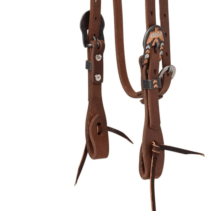 Weaver ProTack Thunderbird Browband Headstall - WLCHN - Russet - Horse - 4