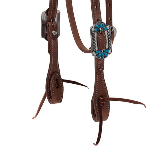 Weaver ProTack Turquoise Flower Browband Headstall - WLC2HT - 2