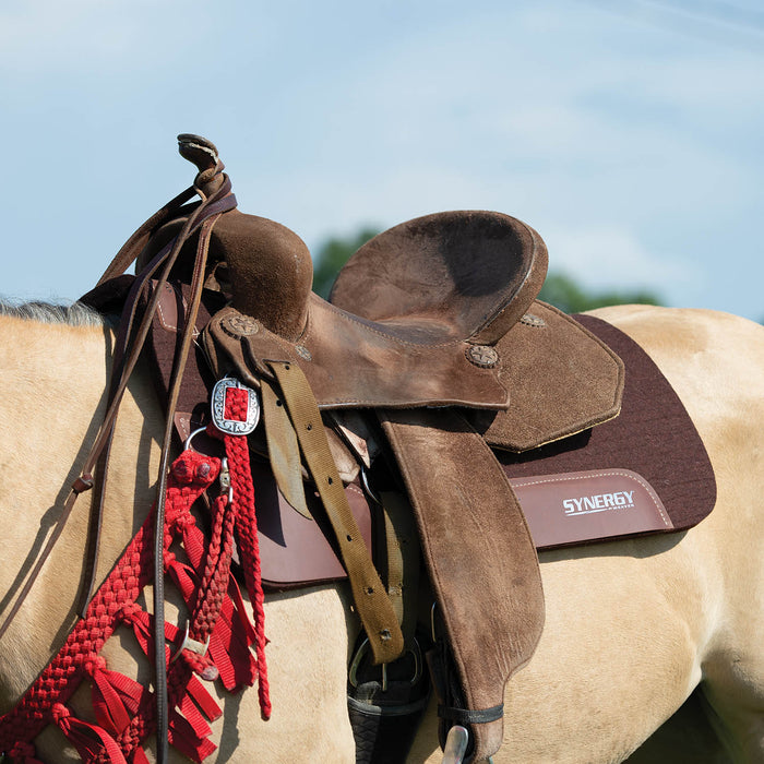 Weaver Synergy Contoured Steam Pressed 100% Merino Wool Felt Performance Saddle Pad - WLCQE - Chocolate - 32" x 34" - 2