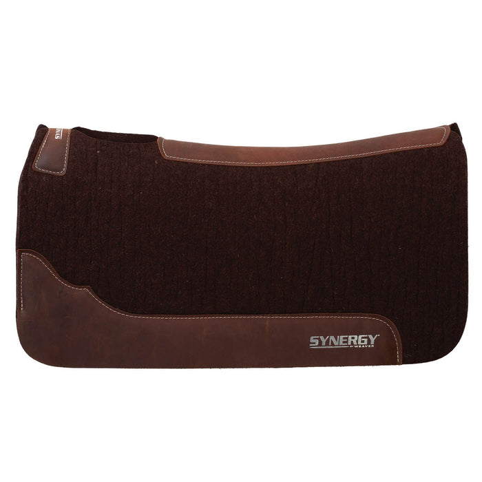 Weaver Synergy Contoured Steam Pressed 100% Merino Wool Felt Performance Saddle Pad - WLCQE - Chocolate - 32" x 34" - 1