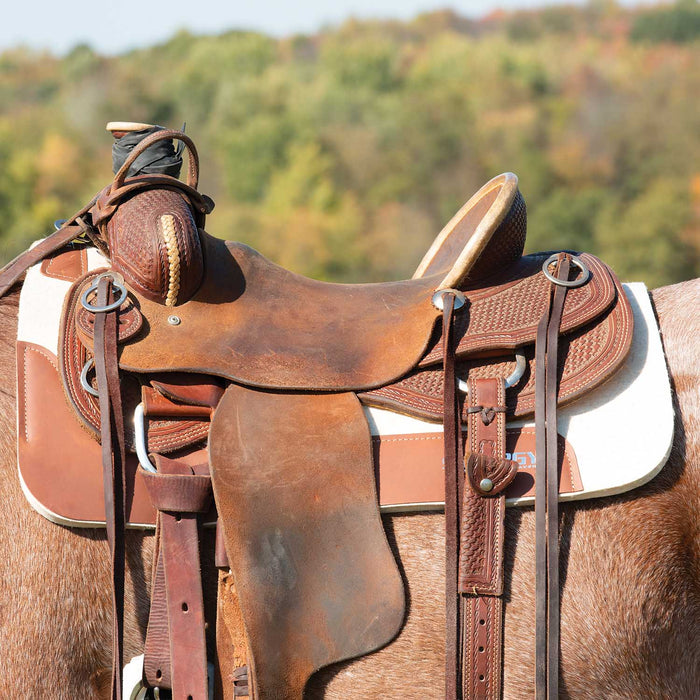 Weaver Synergy Contoured Steam Pressed 100% Merino Wool Felt Performance Saddle Pad - WLCQF - Natural - 32" x 34" - 7