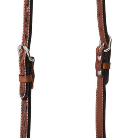 Weaver Turquoise Cross Floral Carved Sliding Ear Headstall - WLCE7 - 3