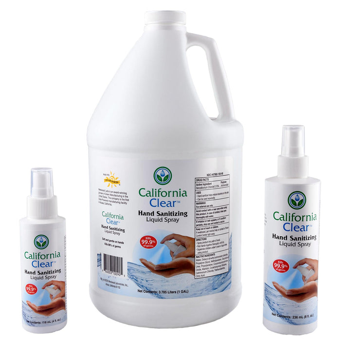 California Clear Liquid Hand Sanitizer Spray - 1 gallon California Clear Hand Sanitizer Liquid Spray  