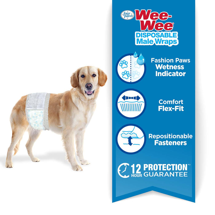 Wee - Wee Disposable Male Dog Wraps - Jeffers - Animal & Pet Supplies > Pet Training Aids