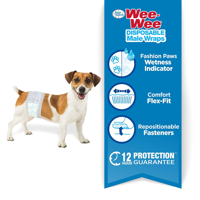 Wee - Wee Disposable Male Dog Wraps - Jeffers - Animal & Pet Supplies > Pet Training Aids