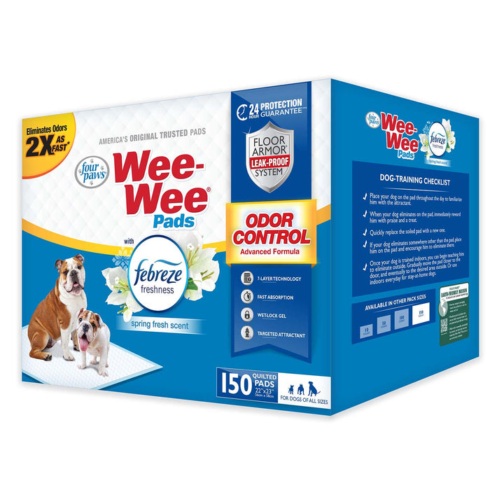 Wee - Wee Odor Control Dog Training Pads with Febreze Freshness - Jeffers - Animal & Pet Supplies > Pet Training Aids