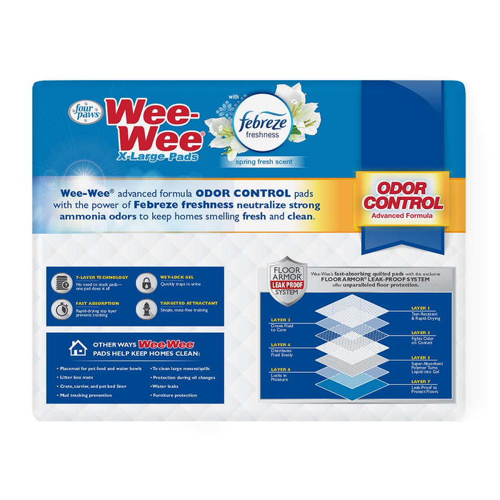 Wee - Wee Odor Control X - Large Dog Pads with Febreze Freshness - Jeffers - Animal & Pet Supplies > Pet Training Aids