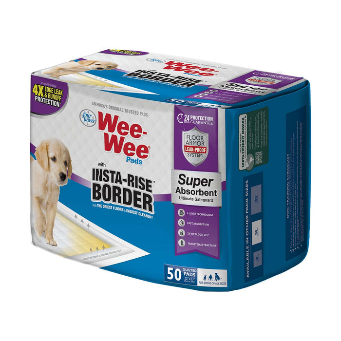 Wee - Wee Super Absorbent Dog Pee Pads with Insta - Rise Border - Jeffers - Animal & Pet Supplies > Pet Training Aids