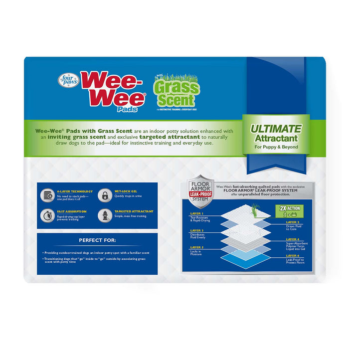 Wee - Wee Ultimate Attractant Dog Pee Pads with Grass Scent - Jeffers - Animal & Pet Supplies > Pet Training Aids