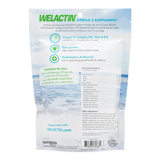 Welactin Daily Omega - 3 Supplement For Dogs, 60 Soft Chews - Jeffers - Animal Health & Wellness > Skin & Coat Care