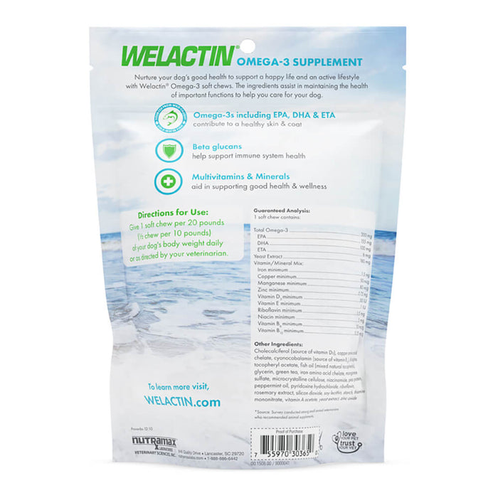 Welactin Daily Omega - 3 Supplement For Dogs, 60 Soft Chews - Jeffers - Animal Health & Wellness > Skin & Coat Care