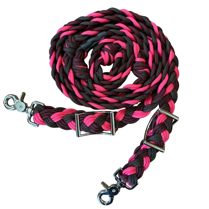 WhinneyWear Hand Braided Reins, 8' - Jeffers - Horse Supplies > Horse Tack > Reins