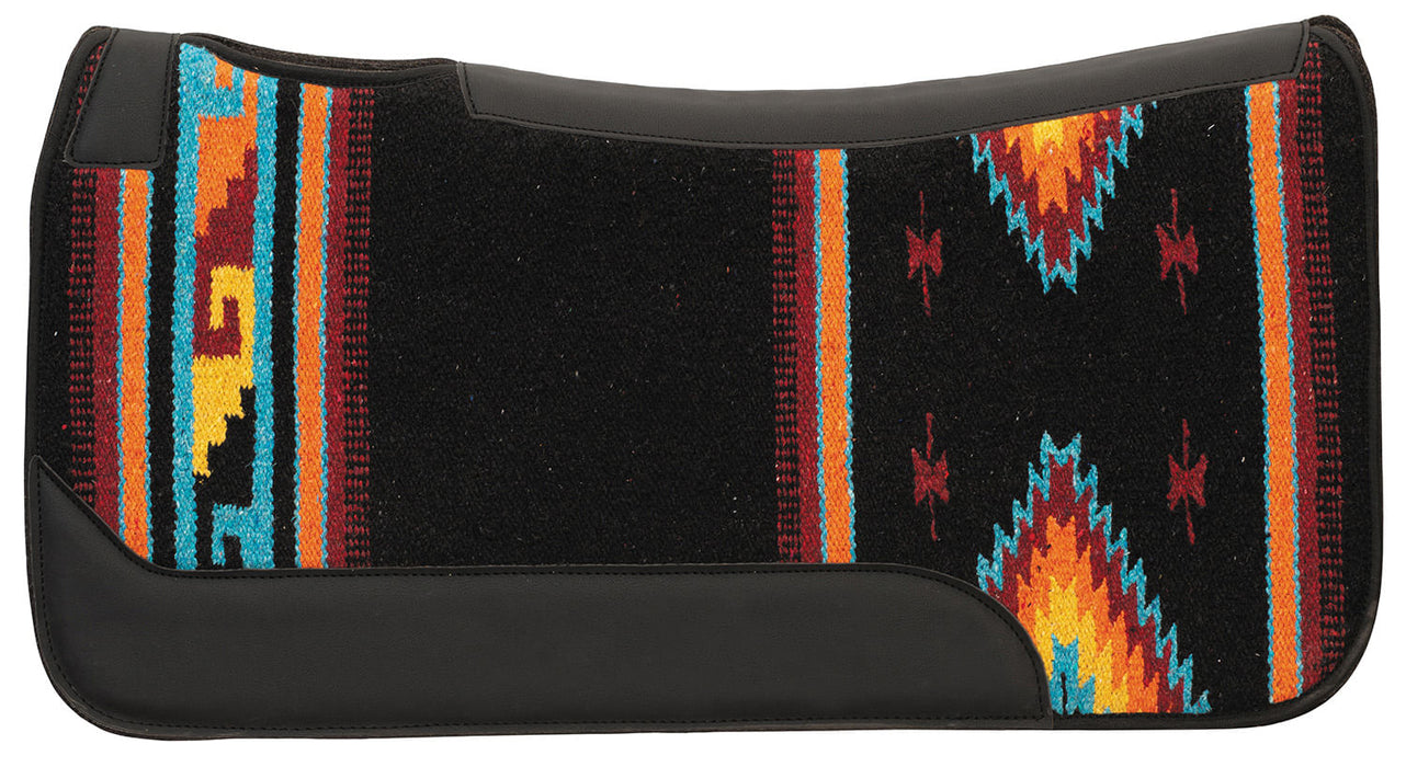 Weaver Contoured Single Weave Felt Saddle Pad, 31" x 32" - Black/Orange/Blue  