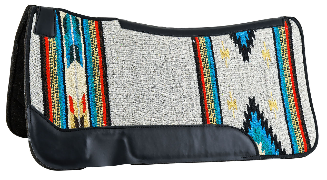 Weaver Contoured Single Weave Felt Saddle Pad, 31" x 32" - Gray Navajo  